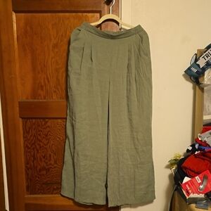 Miss Selfridge Green Pleated Palazzo Pants